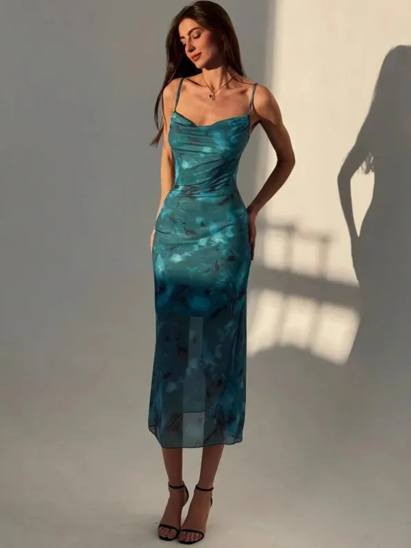 Ruched Spaghetti Strap Midi Dress sold by Charming Charlie