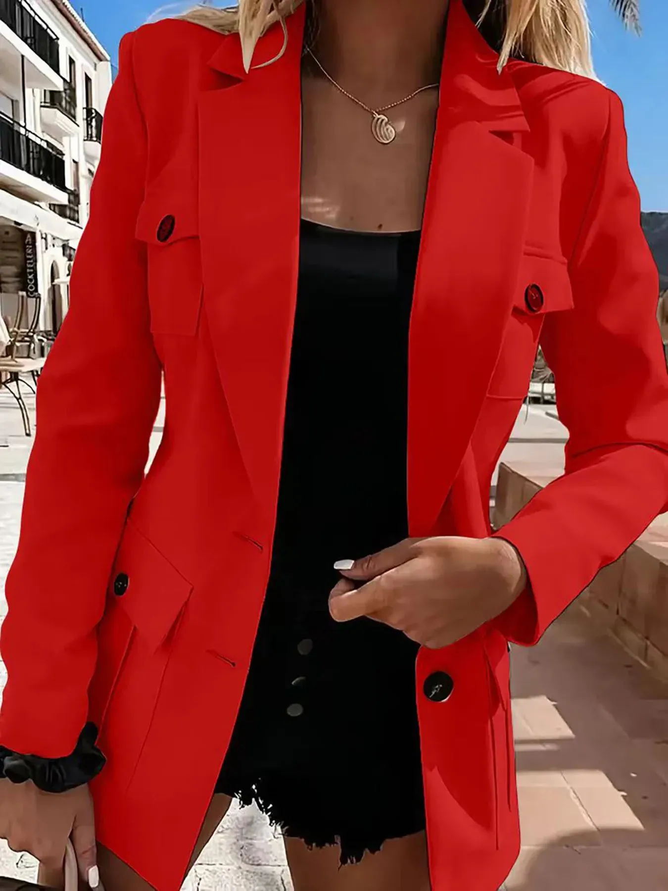 Lapel Collar Long Sleeve Blazer sold by Charming Charlie product image thumbnail 2