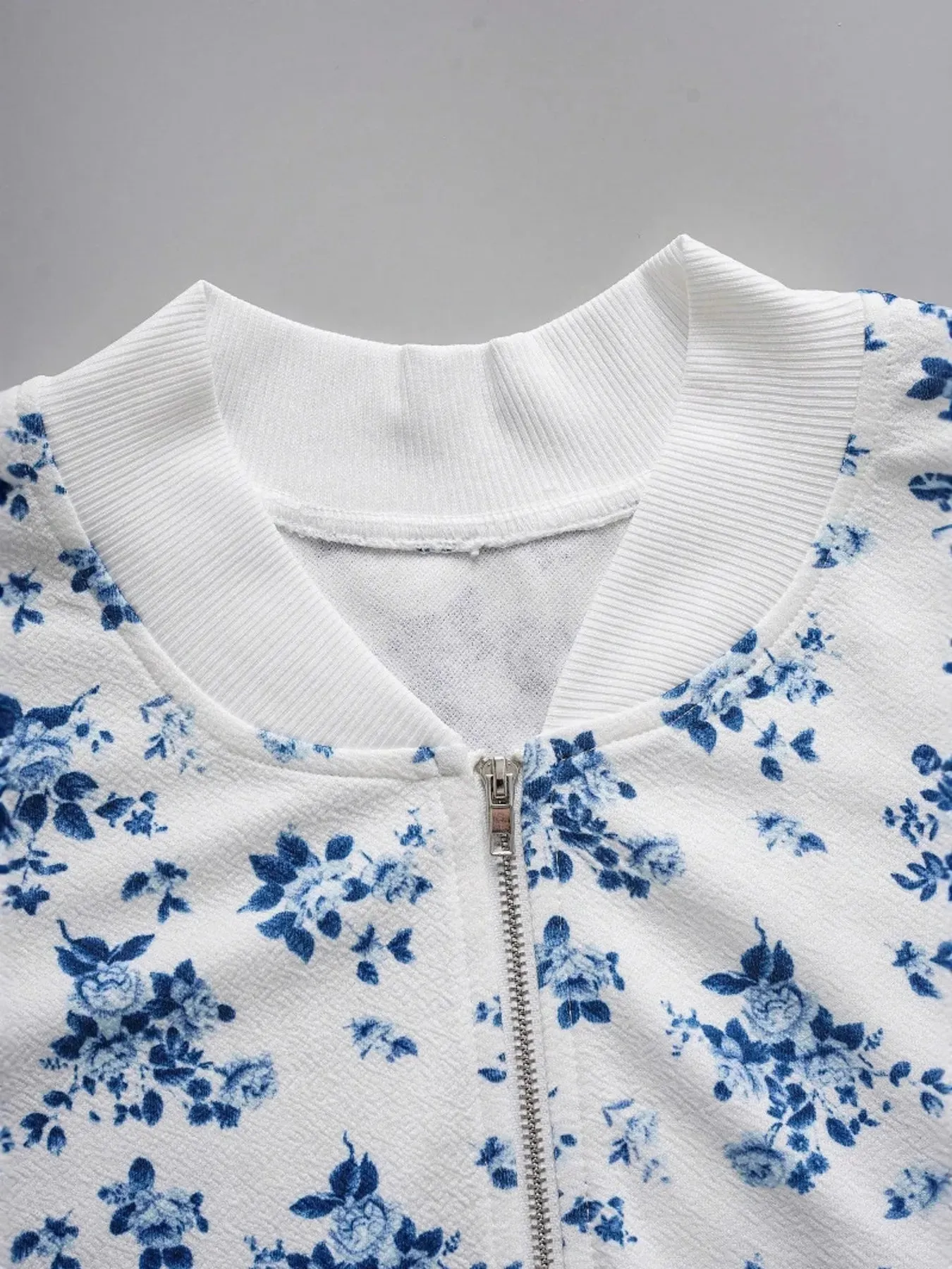 Printed Zip Up Long Sleeve Jacket sold by Charming Charlie product image thumbnail 4