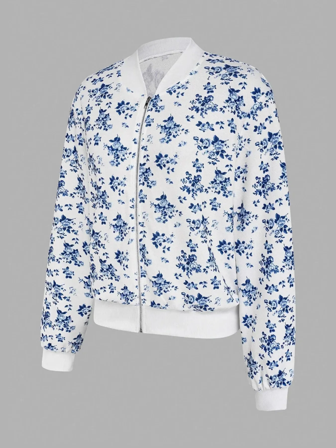 Printed Zip Up Long Sleeve Jacket sold by Charming Charlie product image thumbnail 2