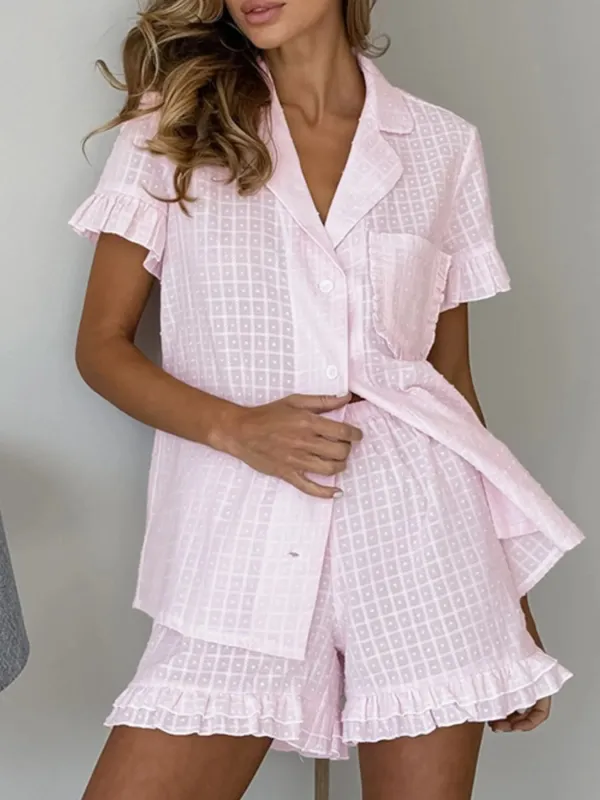 Button Up Short Sleeve Top and Shorts Set sold by Charming Charlie