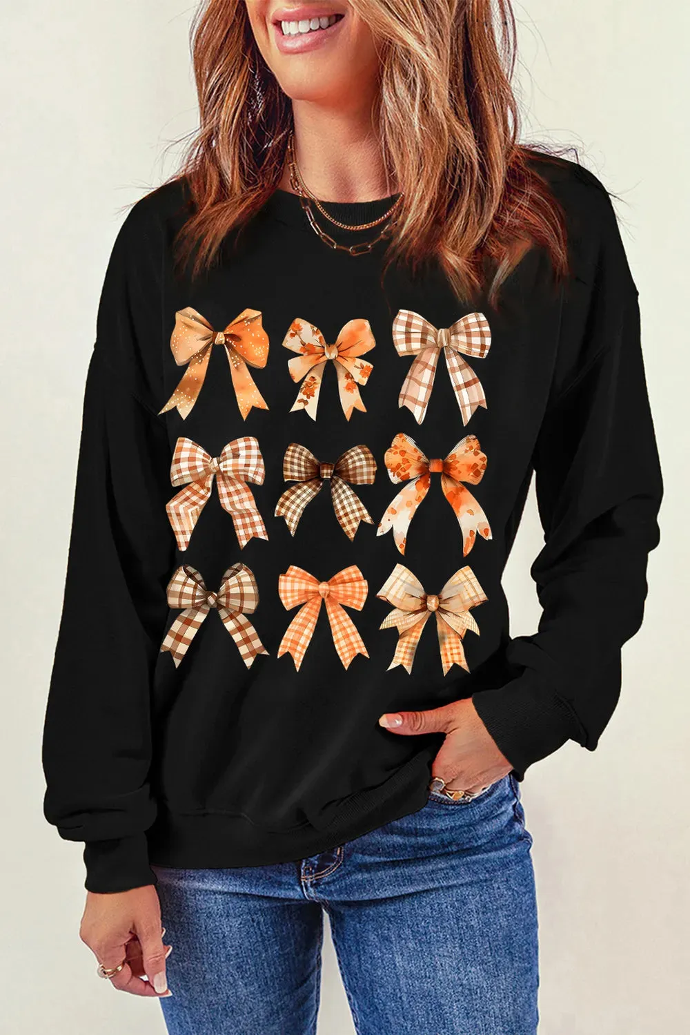 Bow Graphic Round Neck Long Sleeve Sweatshirt sold by Charming Charlie product image thumbnail 2
