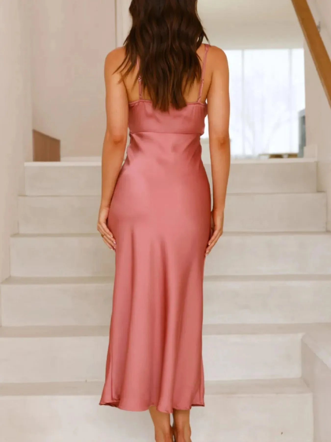 Satin Asymmetrical Midi Dress sold by Charming Charlie product image thumbnail 5