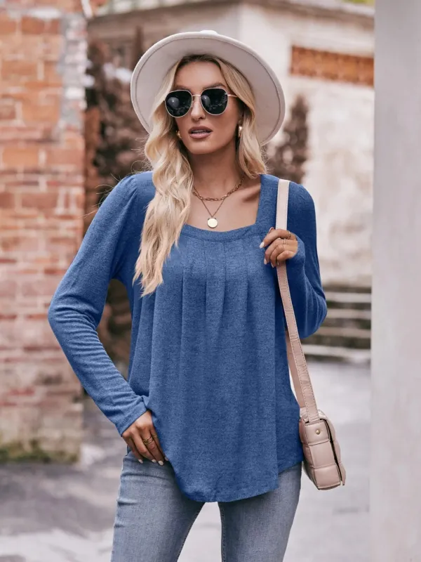 Square Neck Long Sleeve T-Shirt sold by Charming Charlie
