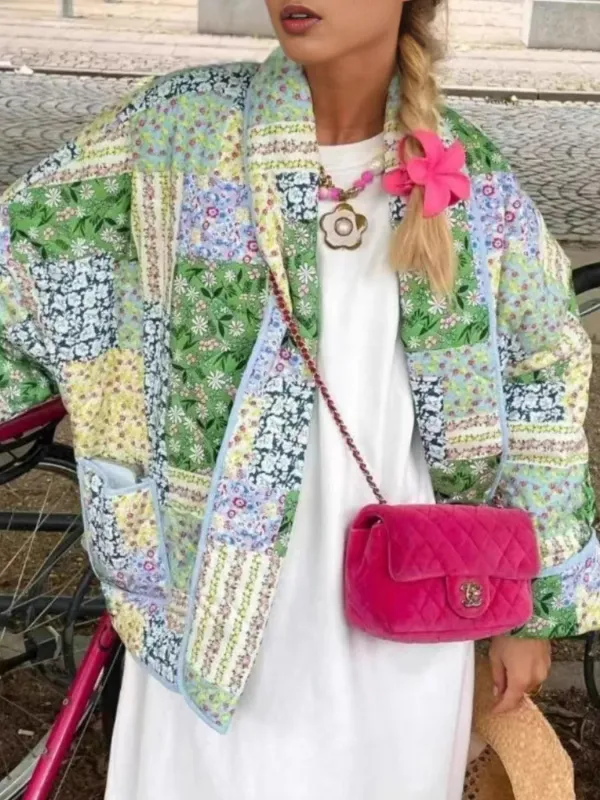 Floral Print Long Sleeve Jacket sold by Charming Charlie
