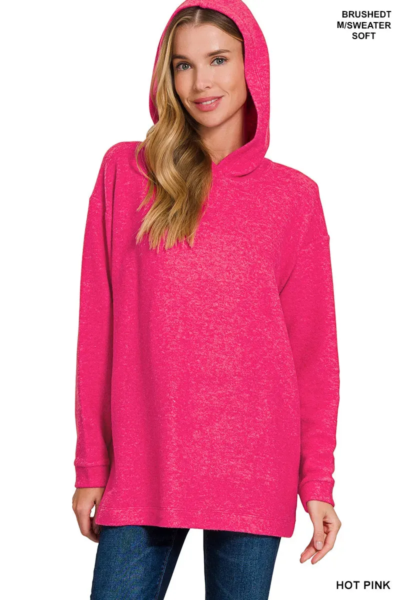 Zenana Hooded Brushed Melange Hacci Sweater sold by Charming Charlie product image thumbnail 2