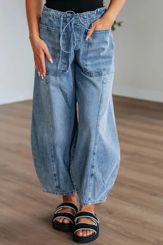 Wide Leg Drawstring Jeans sold by Charming Charlie