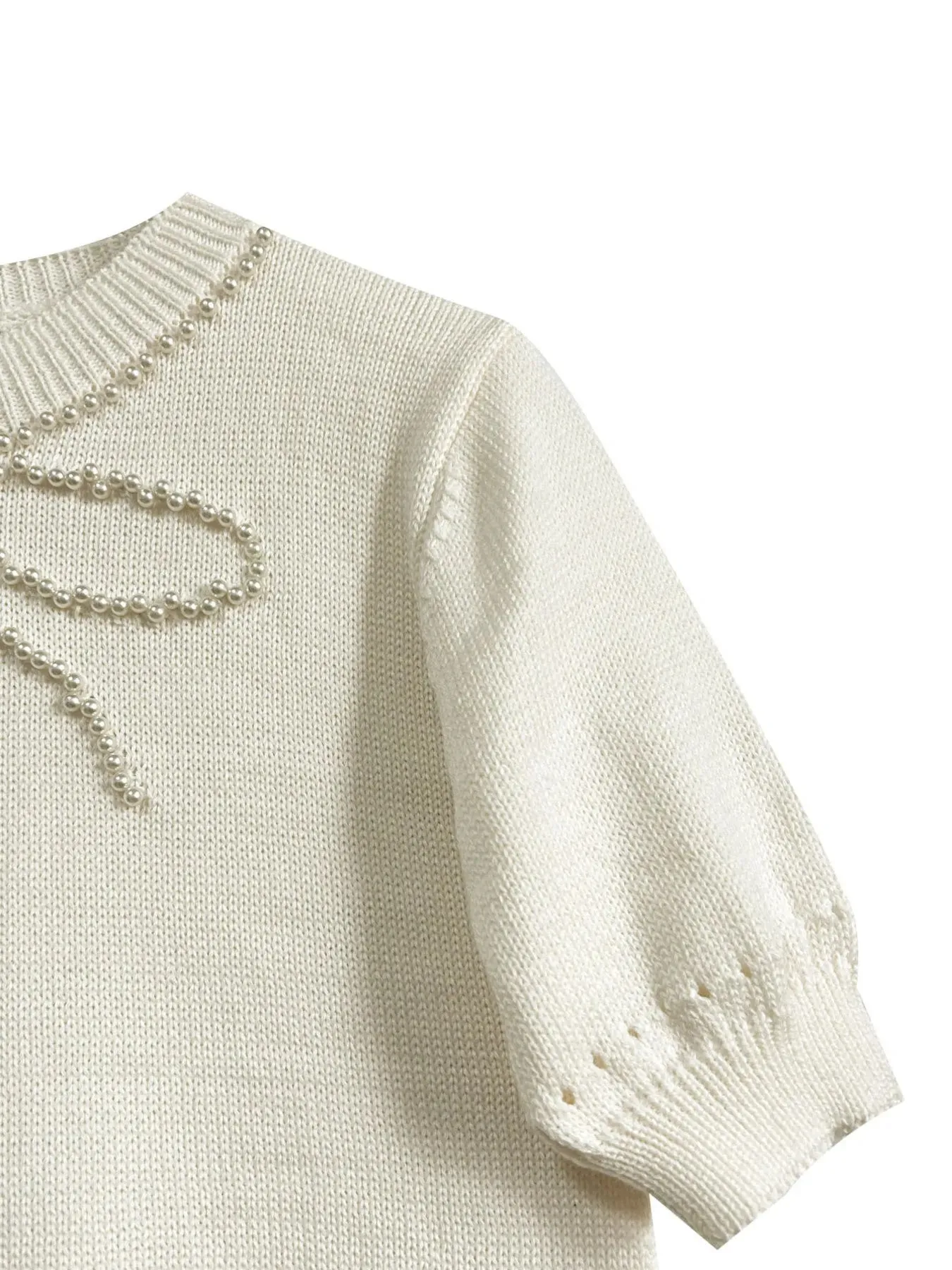 Pearl Bow Embellished Round Neck Sweater sold by Charming Charlie product image thumbnail 5