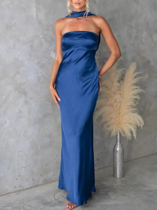 Satin Tube Maxi Dress sold by Charming Charlie