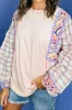 Paisley Print Plaid Long Sleeve Oversized Top sold by Charming Charlie