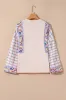 Paisley Print Plaid Long Sleeve Oversized Top sold by Charming Charlie