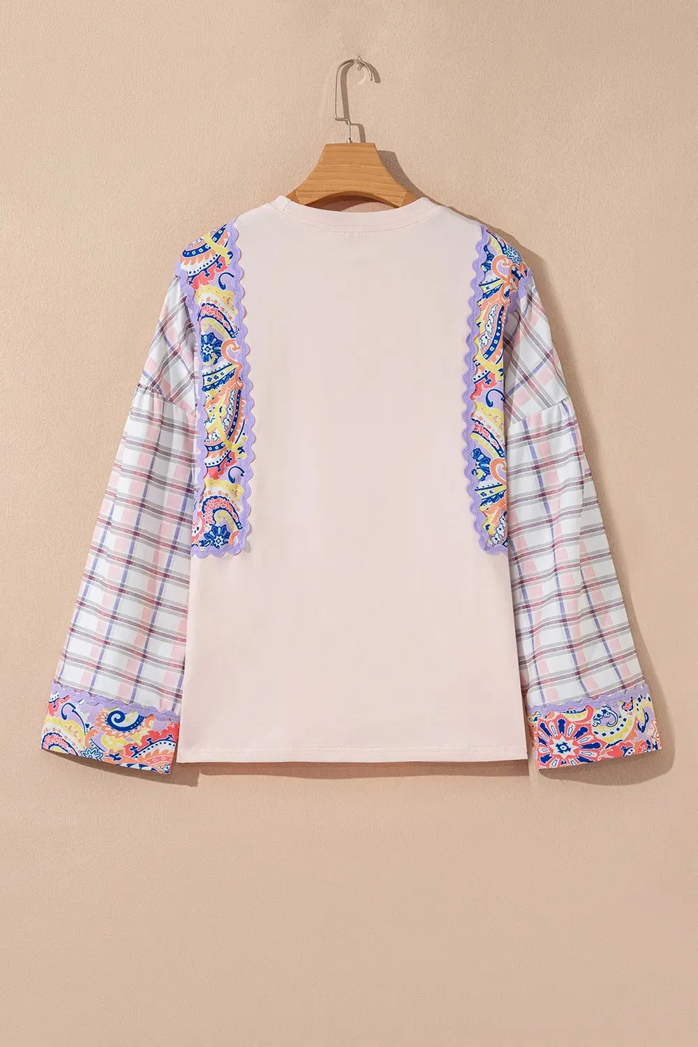 Paisley Print Plaid Long Sleeve Oversized Top sold by Charming Charlie product image thumbnail 5
