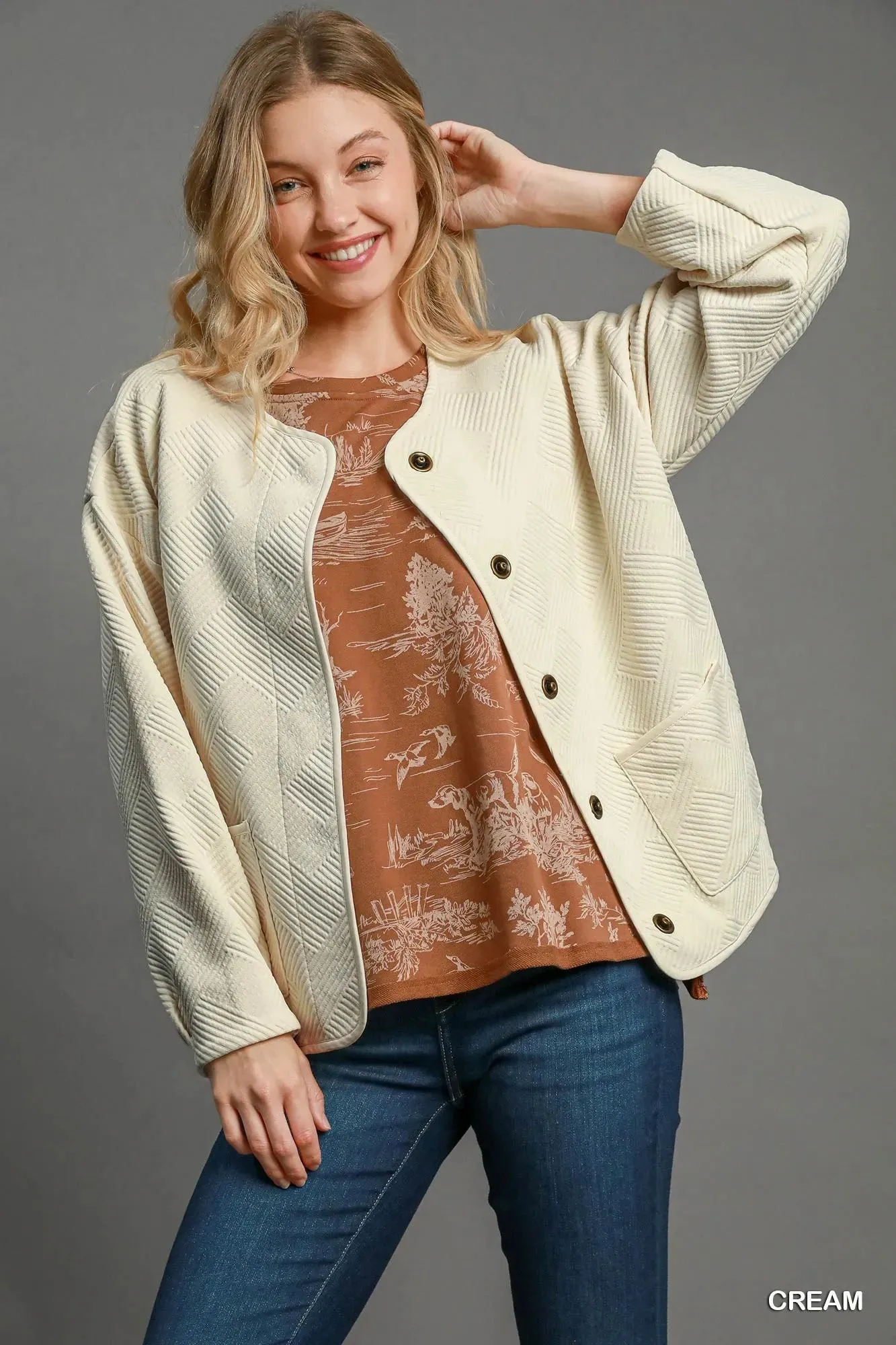 Umgee Textured Jacquard Jacket sold by Charming Charlie