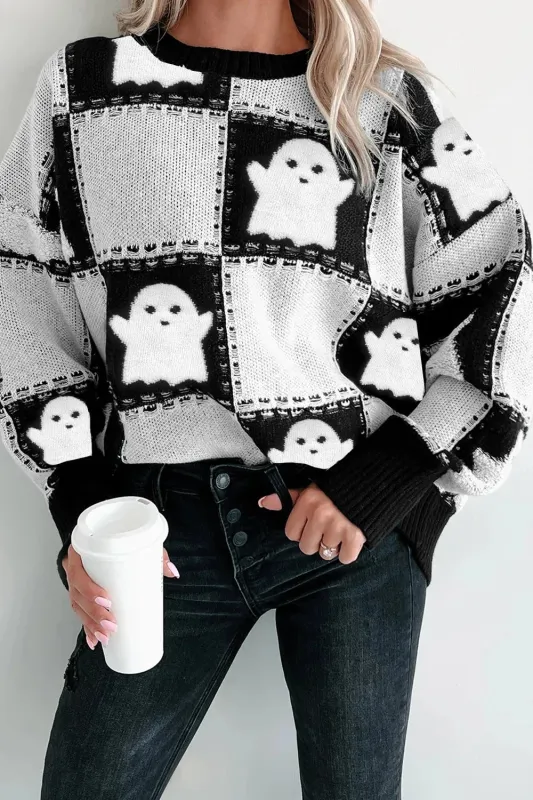 Ghost Checkered Round Neck Sweater sold by Charming Charlie