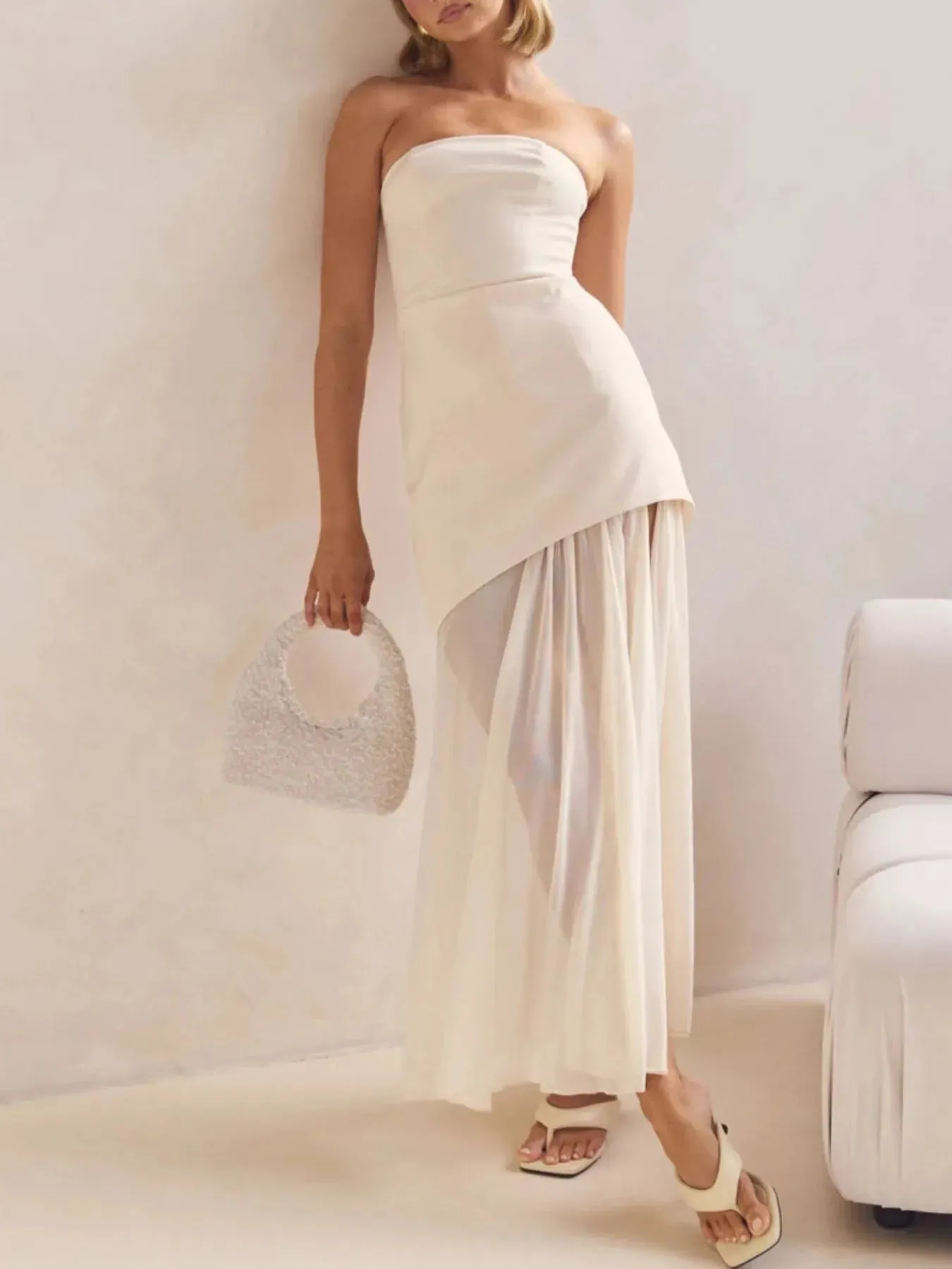 Layered Slit Tube Maxi Dress sold by Charming Charlie product image thumbnail 3