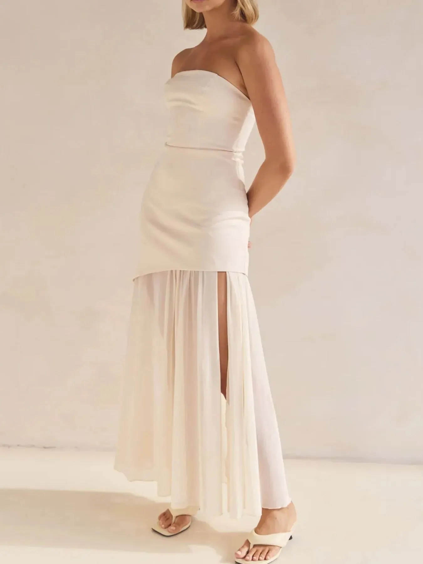 Layered Slit Tube Maxi Dress sold by Charming Charlie product image thumbnail 2