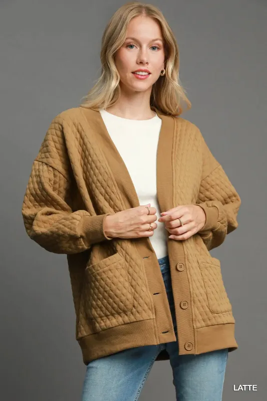 Umgee Button-Up Jacquard Cardigan sold by Charming Charlie