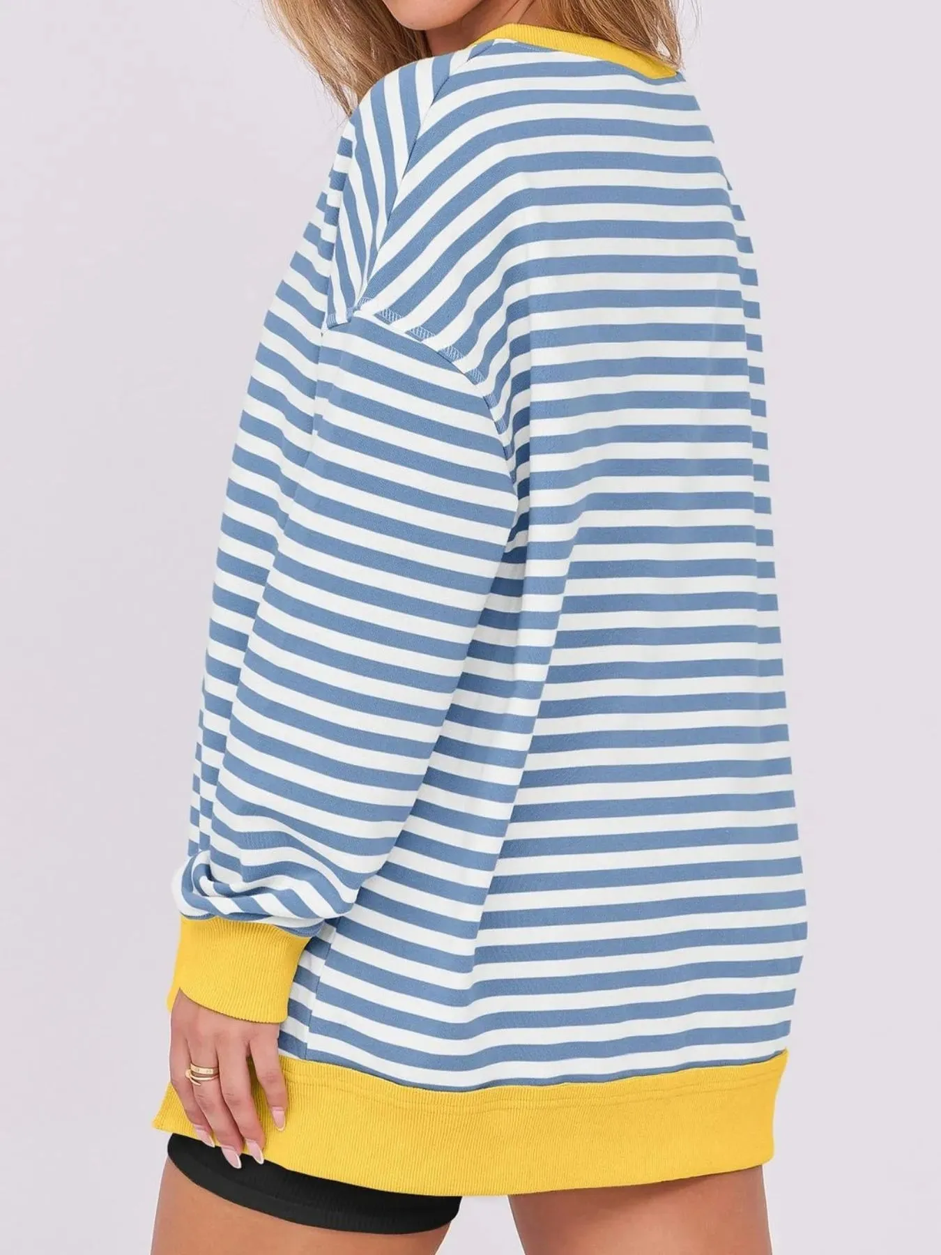 Notched Long Sleeve Oversized Sweatshirt sold by Charming Charlie product image thumbnail 4