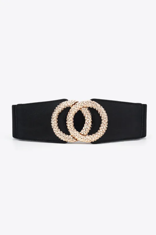 Circle Buckle Elastic Wide PU Belt sold by Charming Charlie