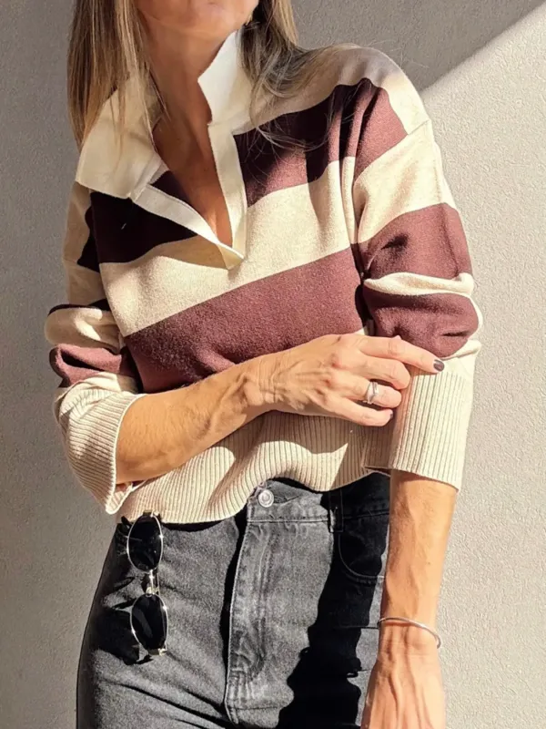 Color Block Long Sleeve Knit Top sold by Charming Charlie