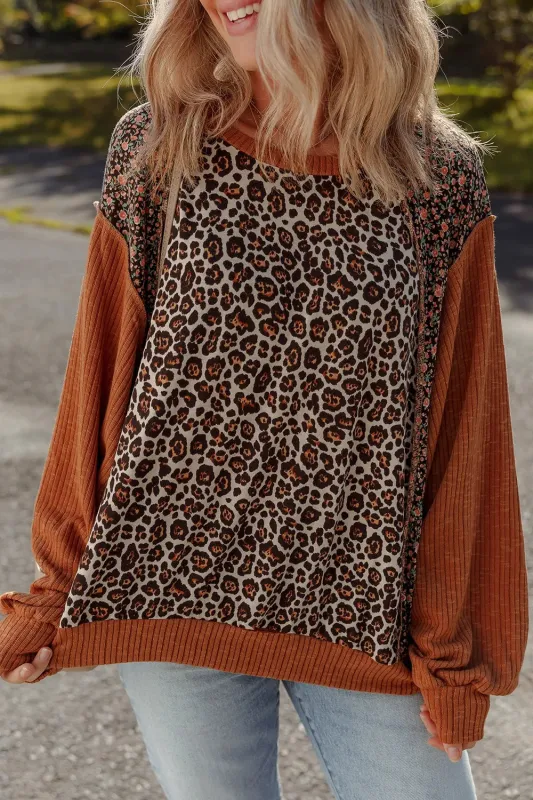 Leopard Print Long Sleeve Sweatshirt sold by Charming Charlie
