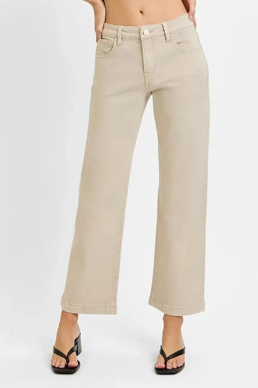 RISEN Full Size Tummy Control Mid Rise Ankle Straight Jeans Plus Size sold by Charming Charlie