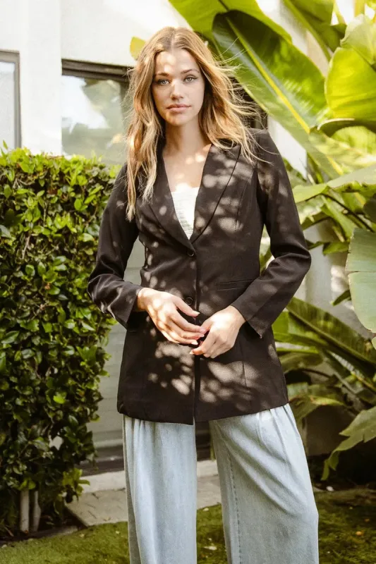 BiBi Single Brested Peaked Lapel Blazer sold by Charming Charlie