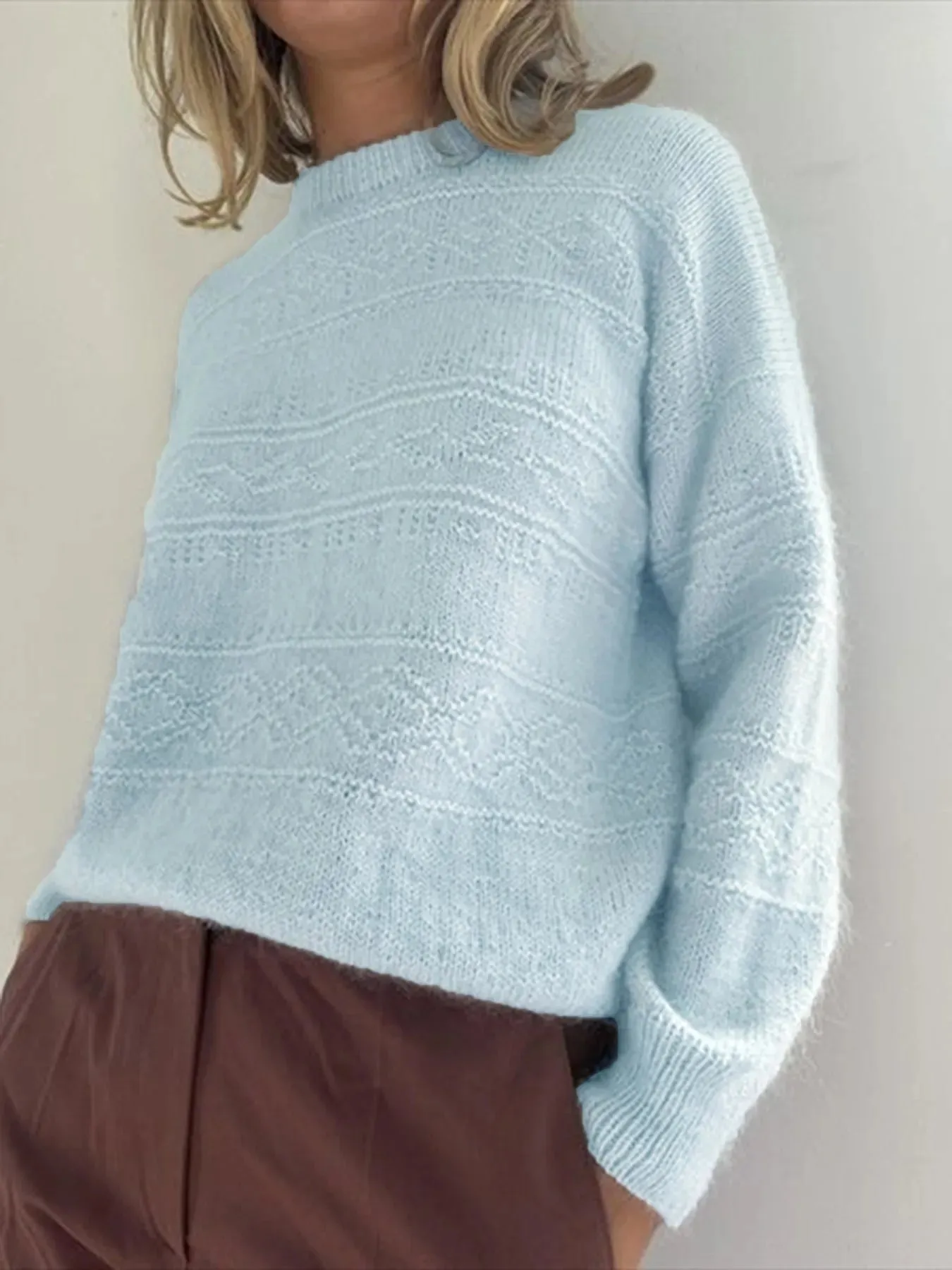 Round Neck Long Sleeve Sweater sold by Charming Charlie product image thumbnail 2