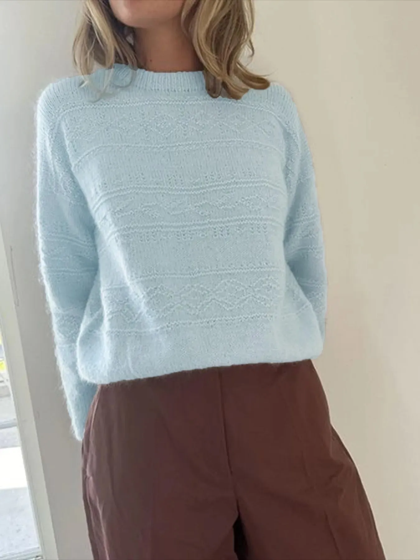 Round Neck Long Sleeve Sweater sold by Charming Charlie product image thumbnail 3