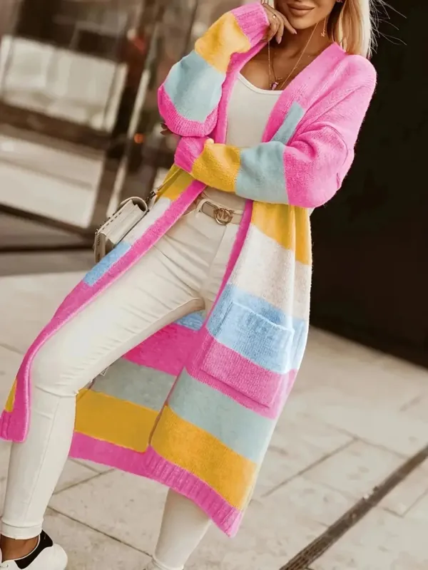Color Block Open Front Cardigan sold by Charming Charlie