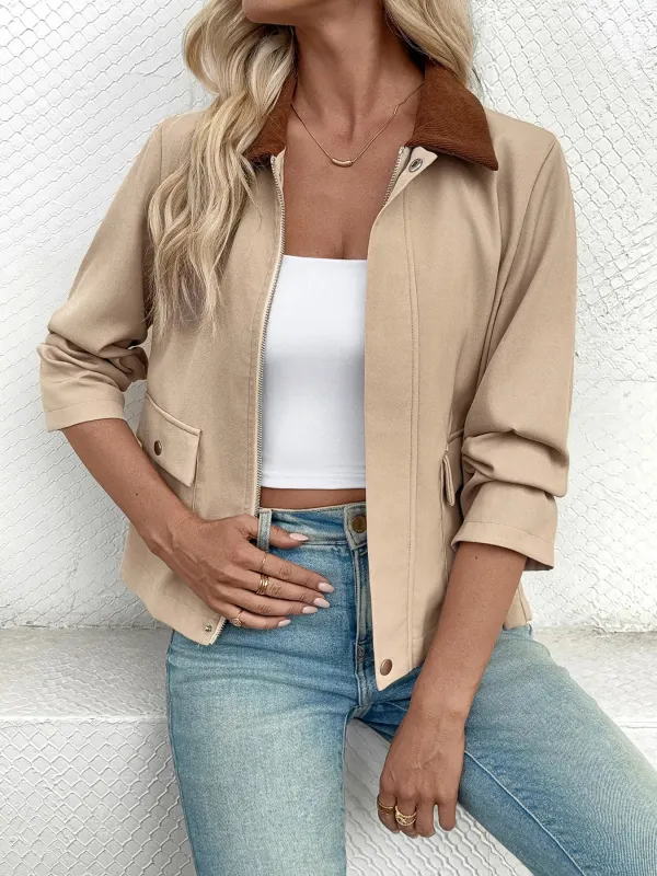 Zip Up Long Sleeve Jacket sold by Charming Charlie