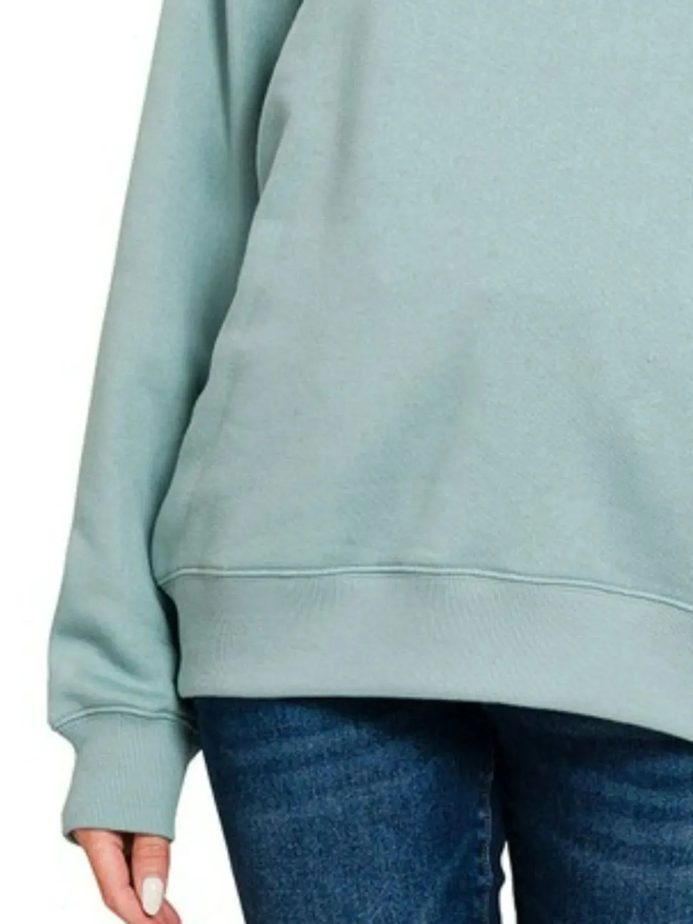 Zenana Fleece Round Neck Sweatshirts sold by Charming Charlie product image thumbnail 3