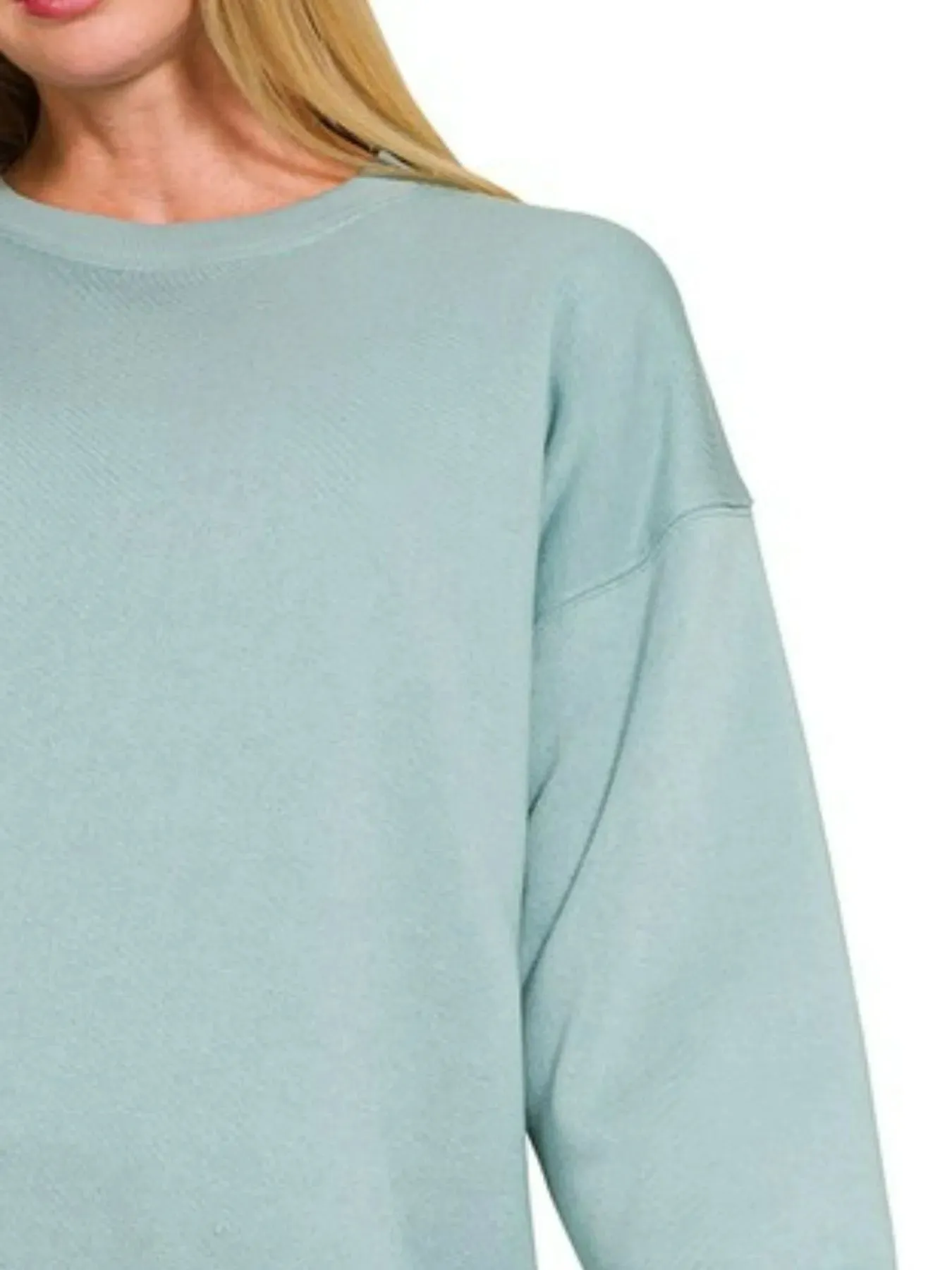 Zenana Fleece Round Neck Sweatshirts sold by Charming Charlie product image thumbnail 2