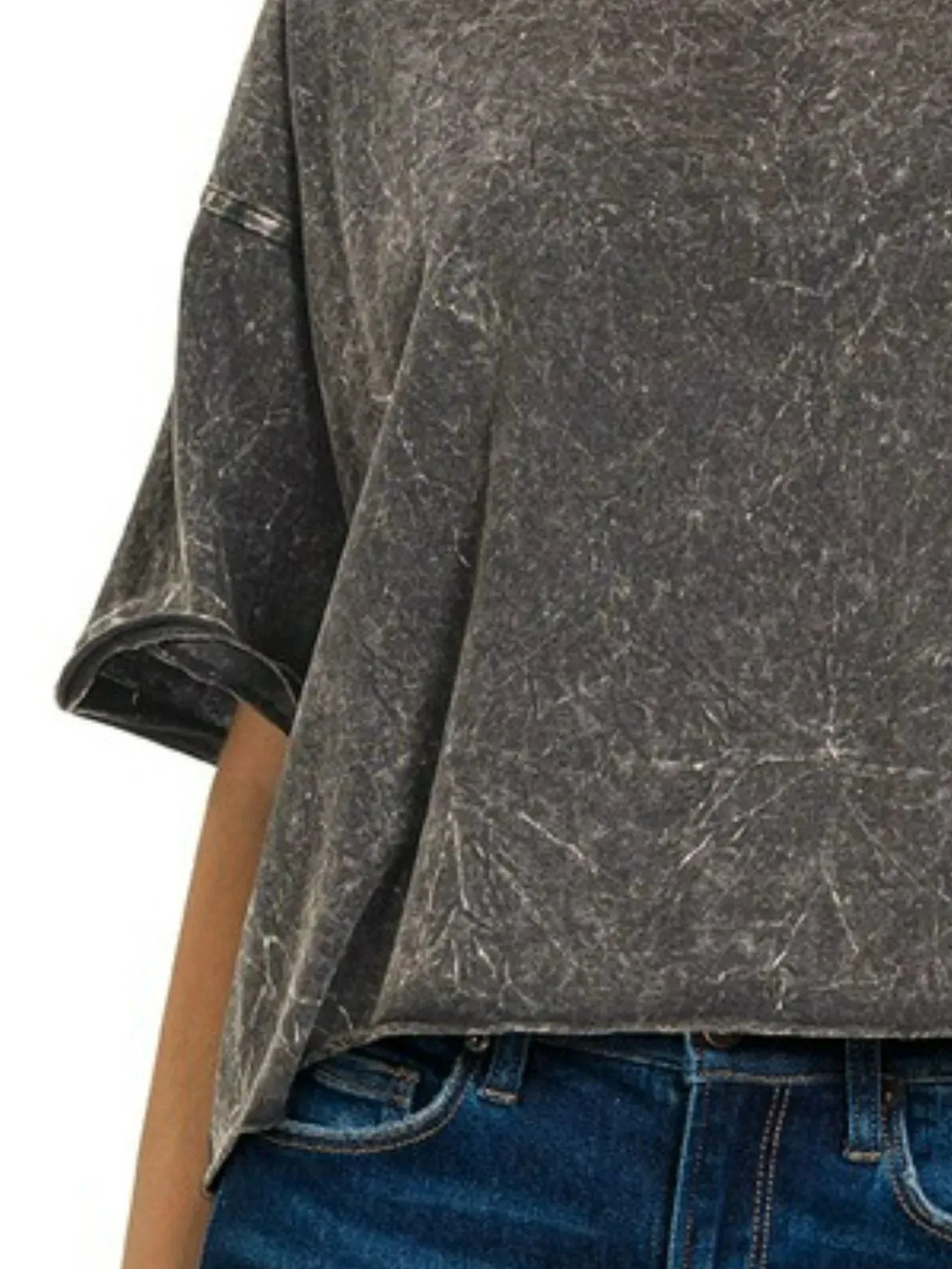 Zenana Acid Crinkle-Washed Oversized T-Shirt sold by Charming Charlie product image thumbnail 3