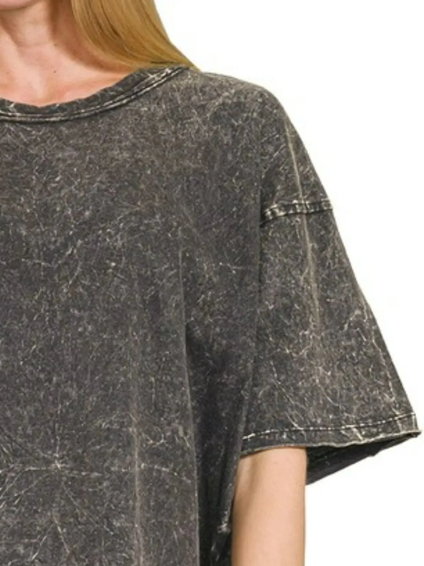 Zenana Acid Crinkle-Washed Oversized T-Shirt sold by Charming Charlie product image thumbnail 2