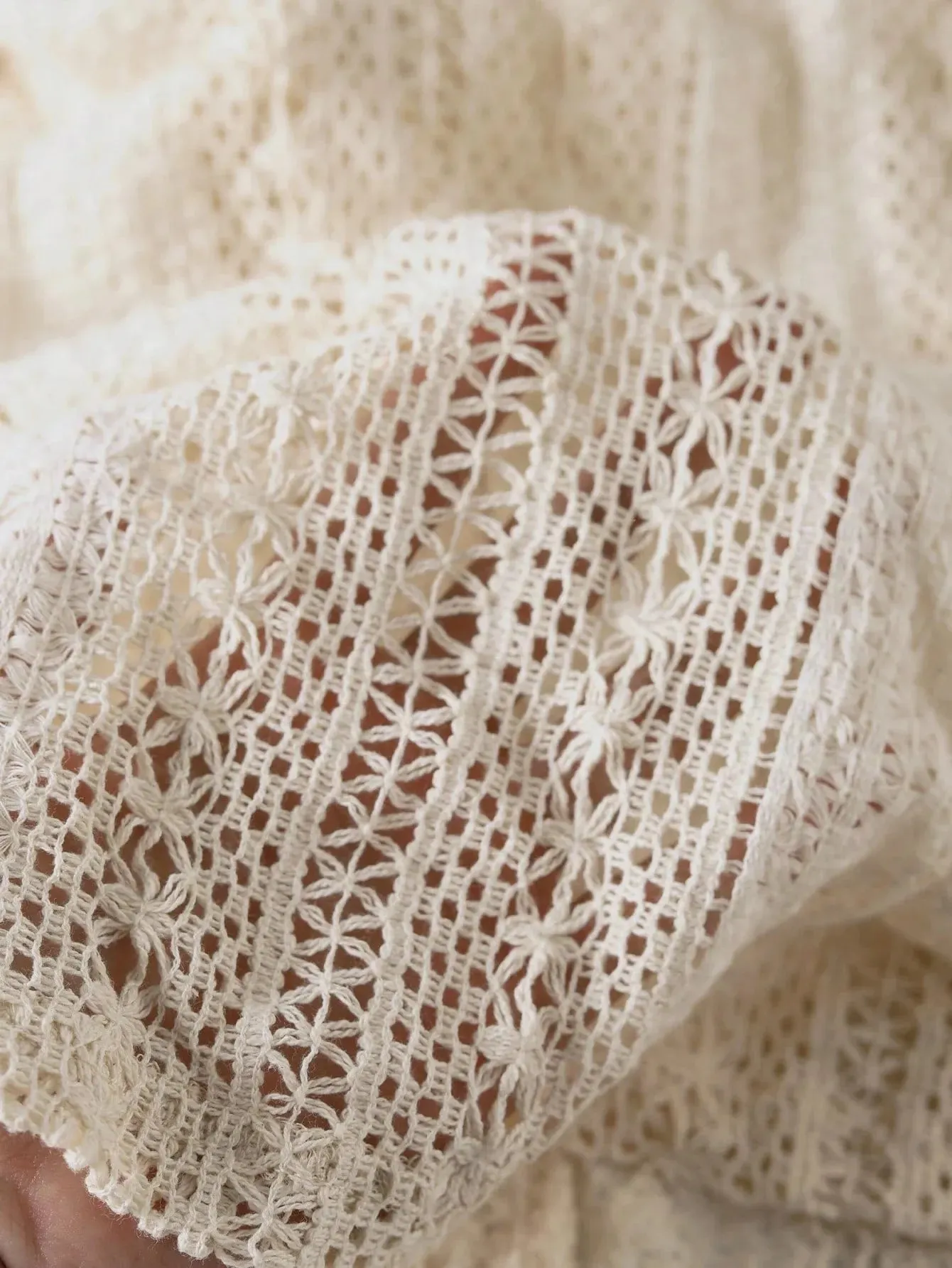 Crochet Notched Button-Front Shirt sold by Charming Charlie product image thumbnail 5