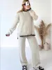 Contrast Trim Round Neck Top and Pants Sweater Set sold by Charming Charlie