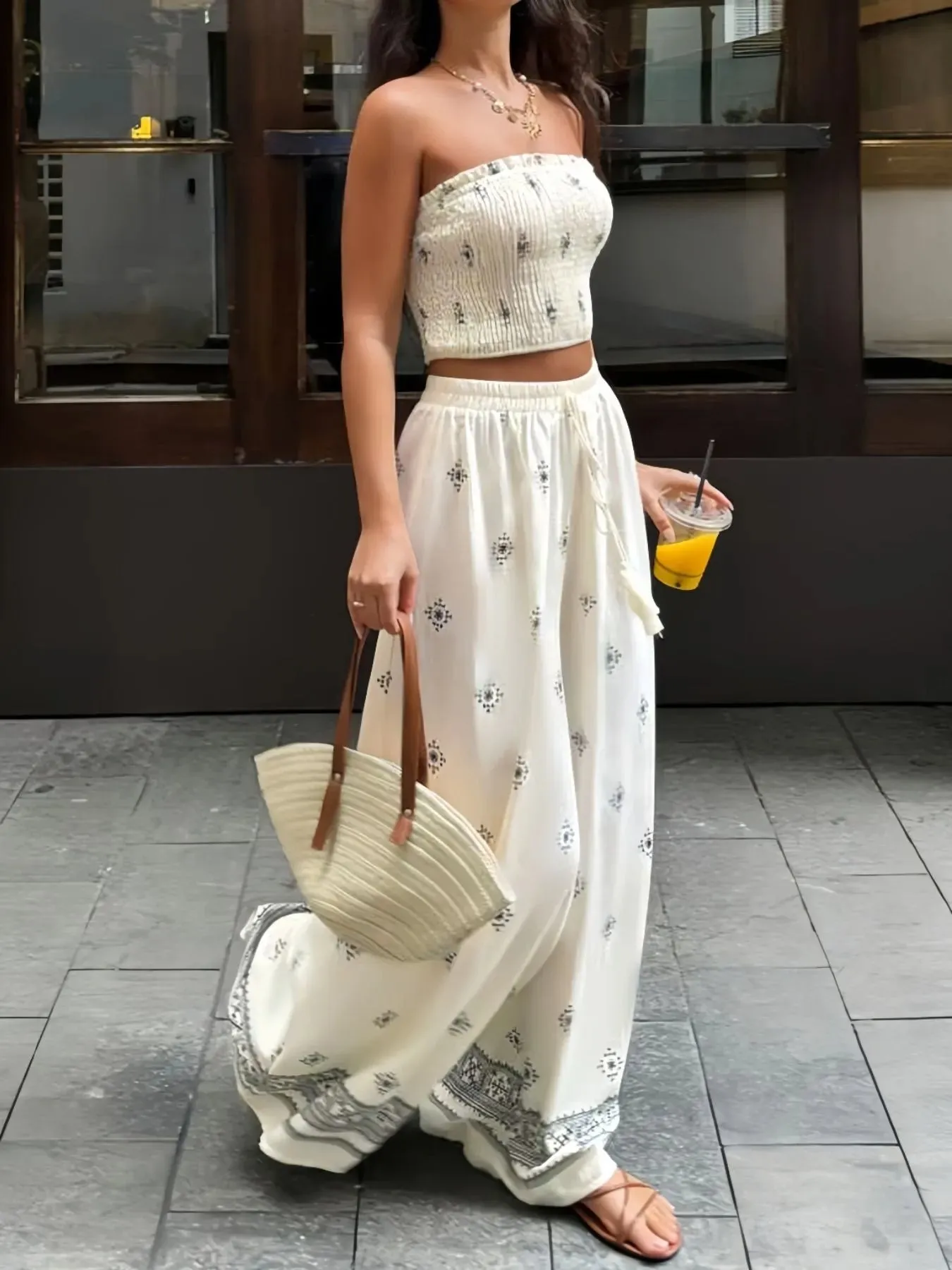 Smocked Tube Top and Pants Set sold by Charming Charlie product image thumbnail 4