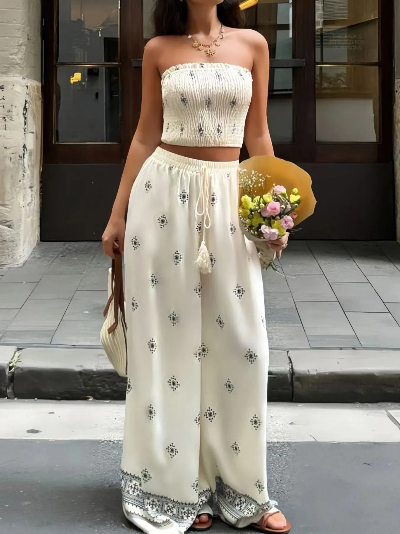 Smocked Tube Top and Pants Set sold by Charming Charlie product image thumbnail 5