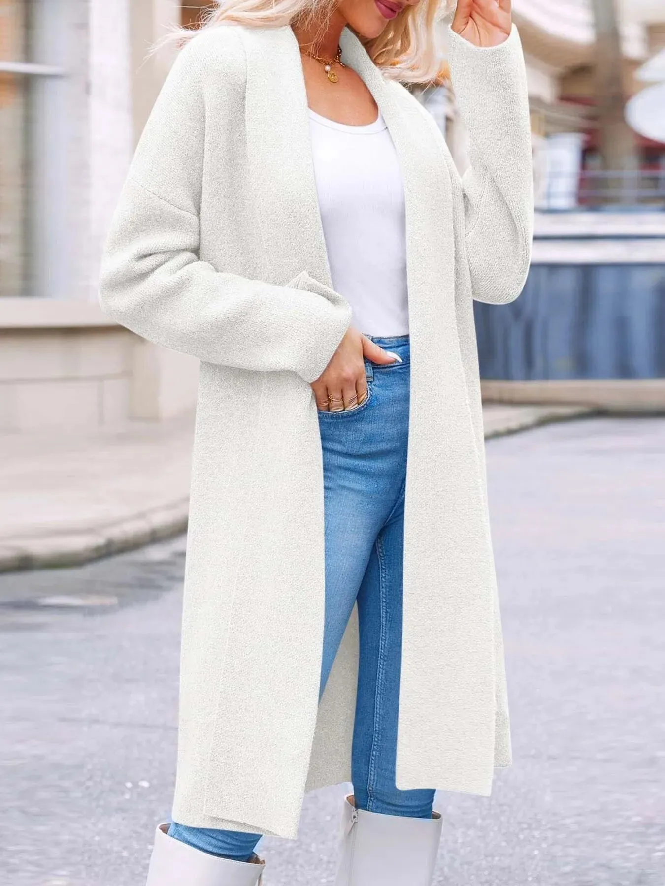 Open Front Longline Coat sold by Charming Charlie product image thumbnail 2