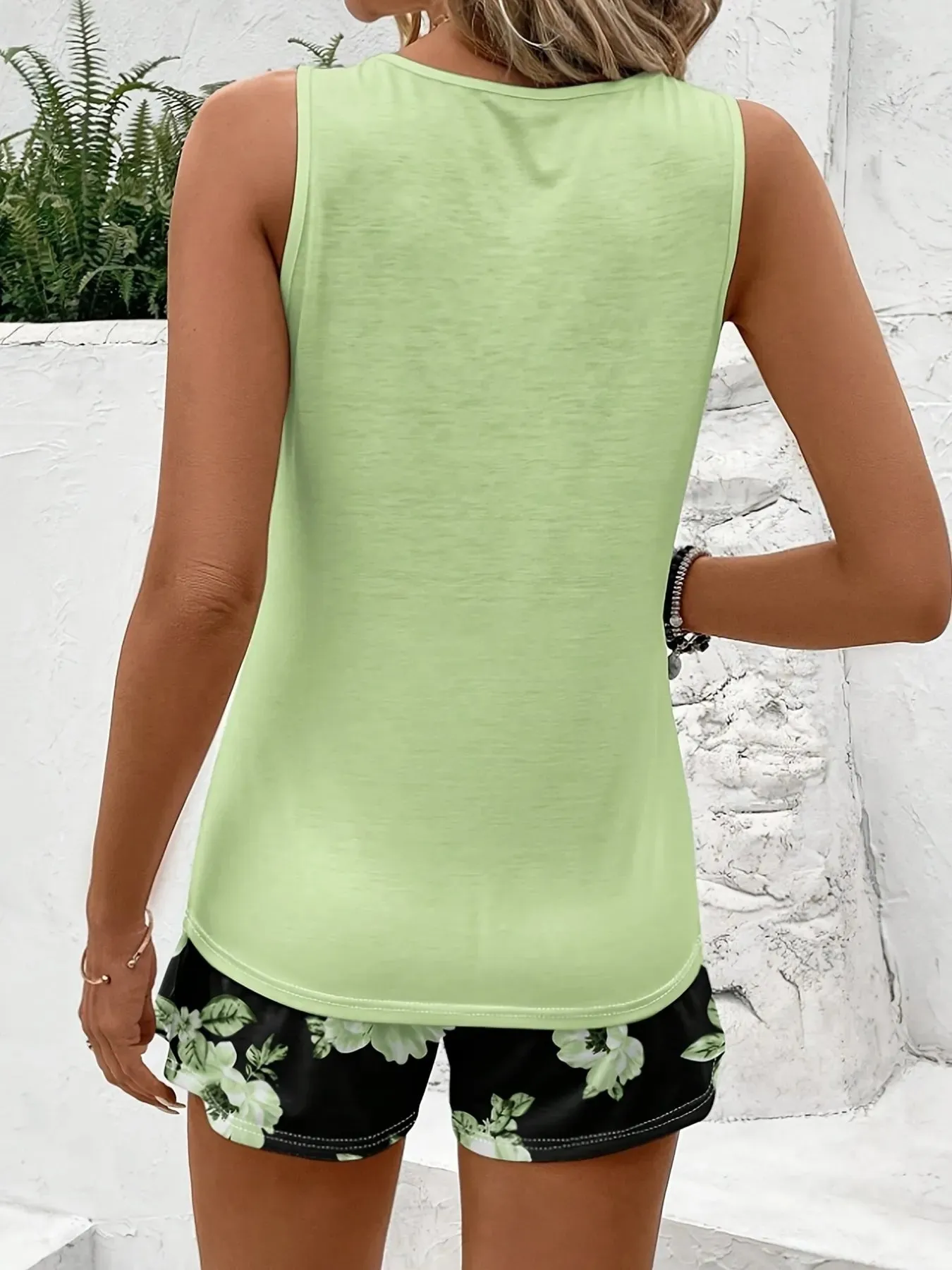 Round Neck Tank and Shorts Set sold by Charming Charlie product image thumbnail 3