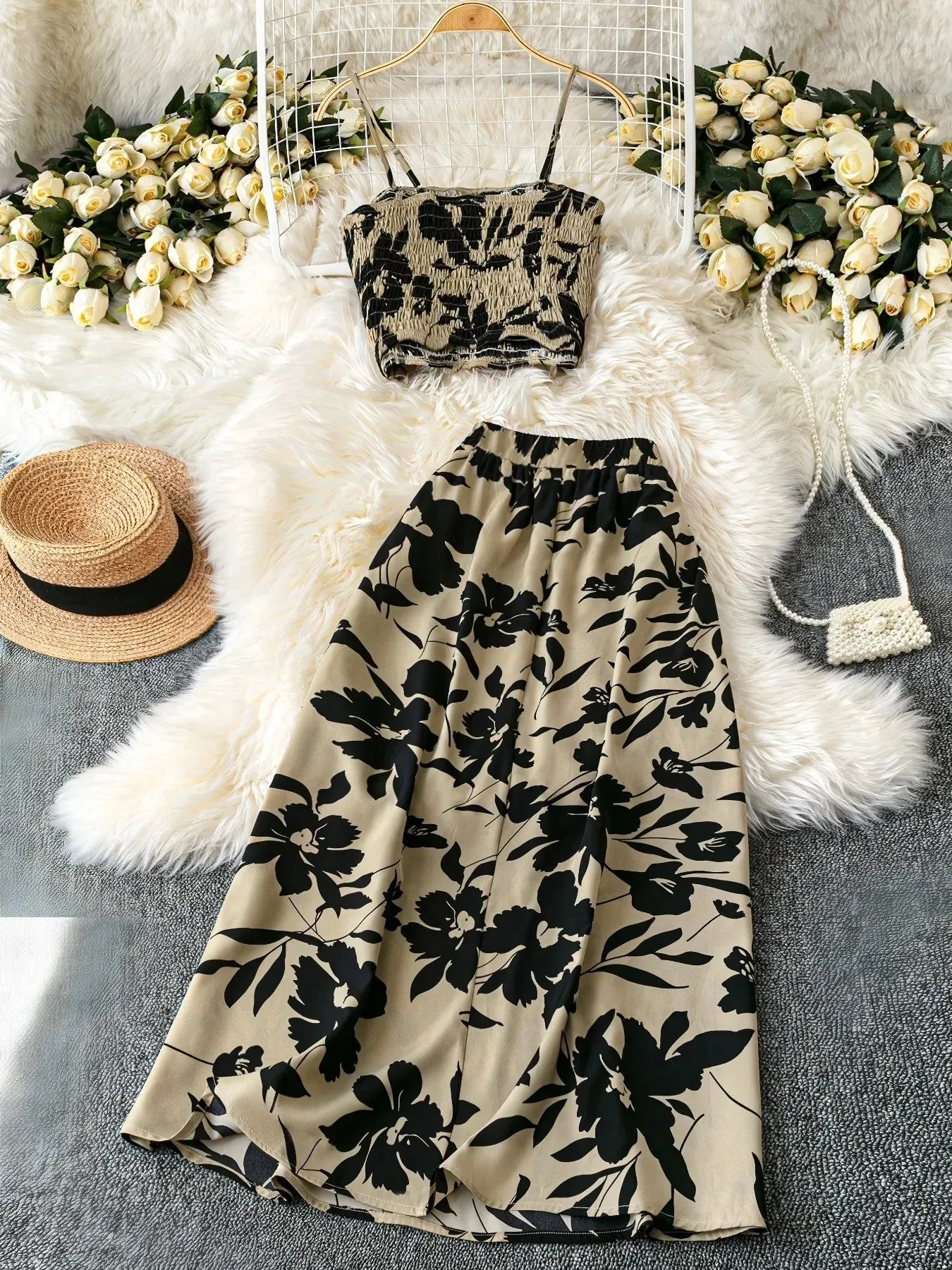 Smocked Printed Cami and Skirt Set sold by Charming Charlie product image thumbnail 2