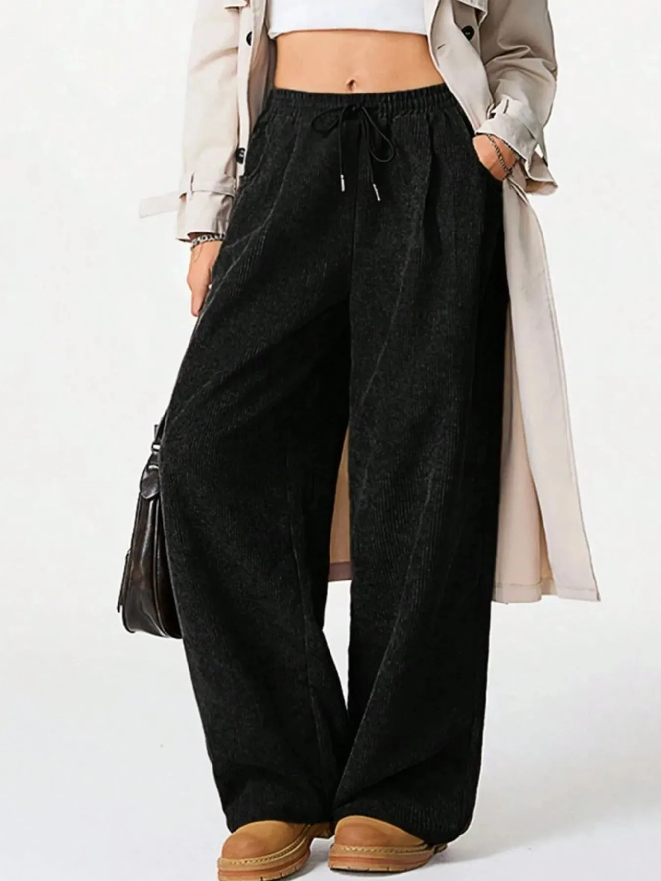 Drawstring Wide Leg Pants sold by Charming Charlie