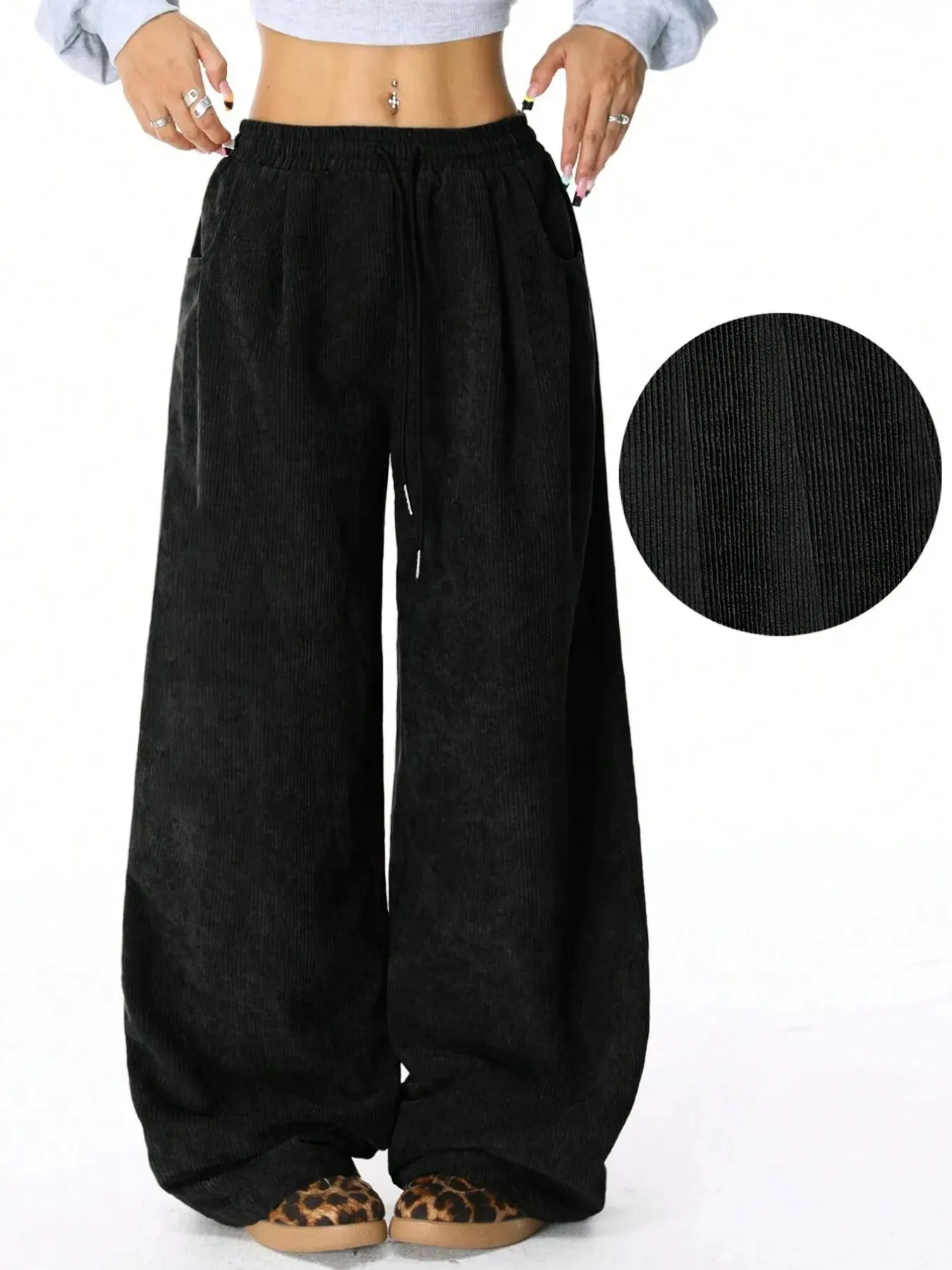 Drawstring Wide Leg Pants sold by Charming Charlie product image thumbnail 2