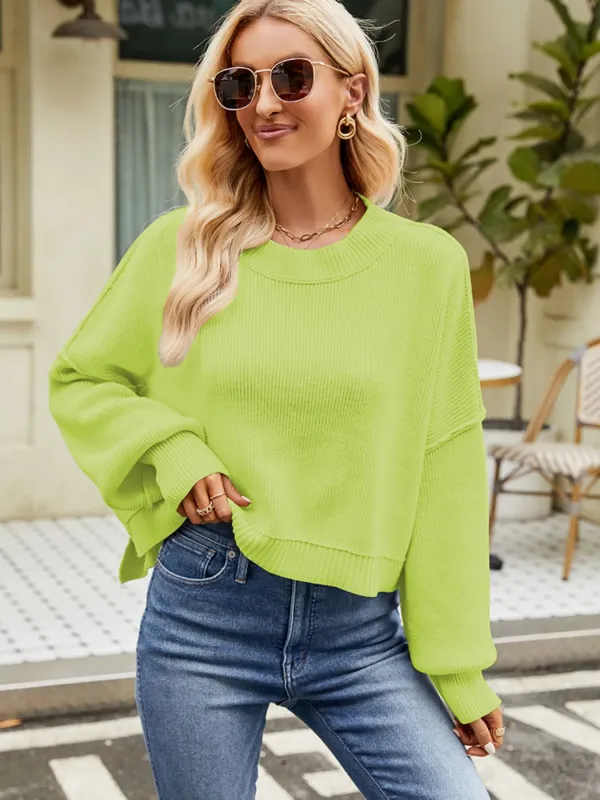 Round Neck Long Sleeve Sweater sold by Charming Charlie