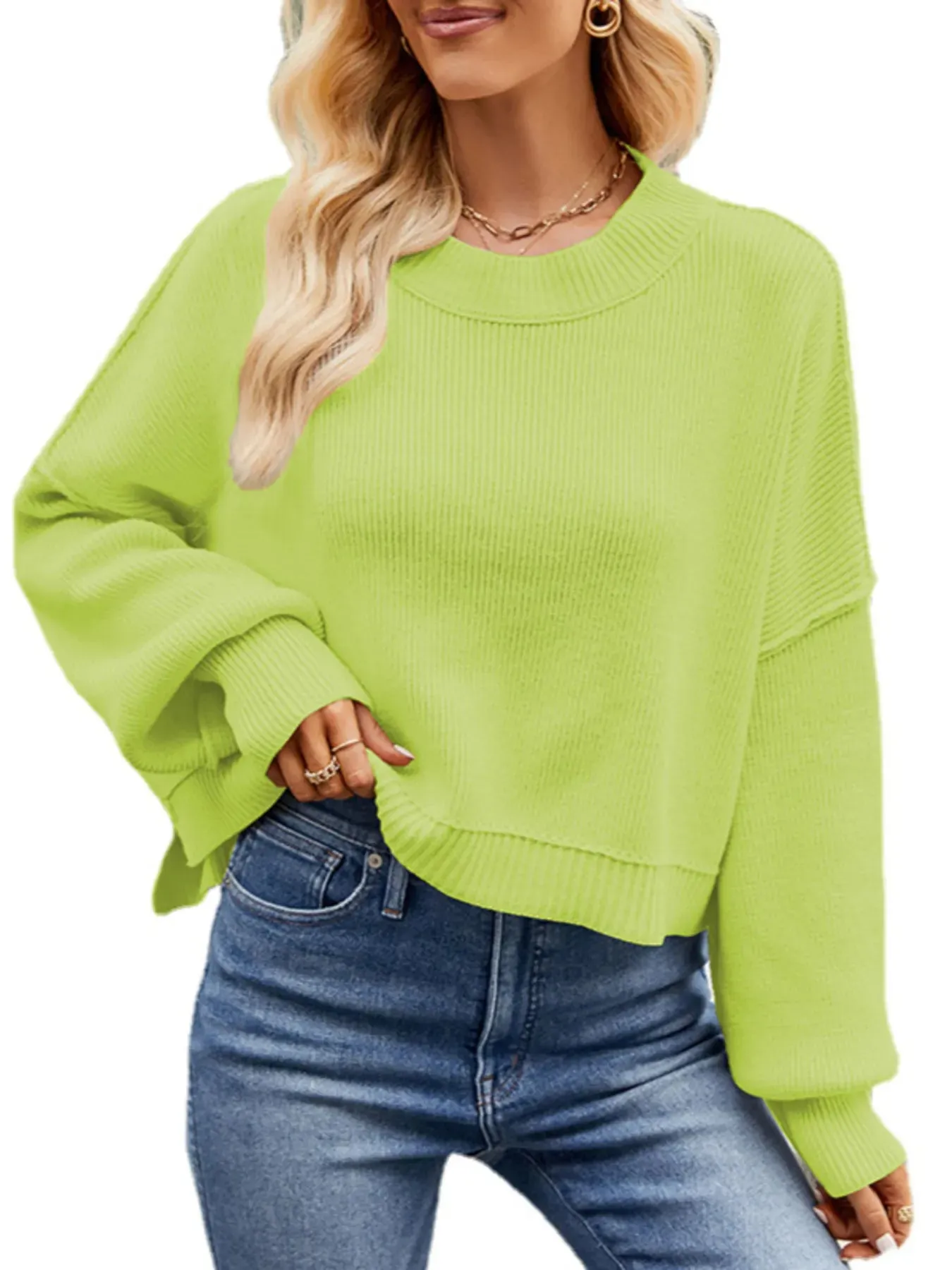 Round Neck Long Sleeve Sweater sold by Charming Charlie product image thumbnail 3