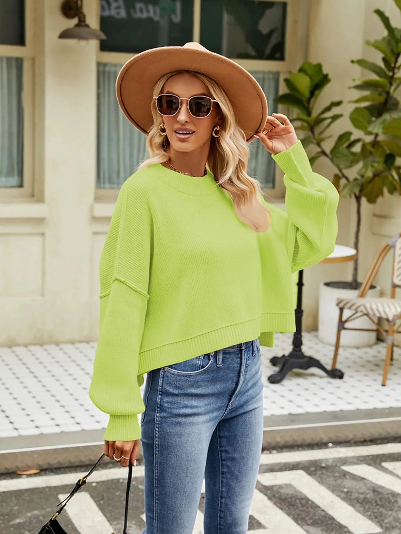 Round Neck Long Sleeve Sweater sold by Charming Charlie product image thumbnail 2
