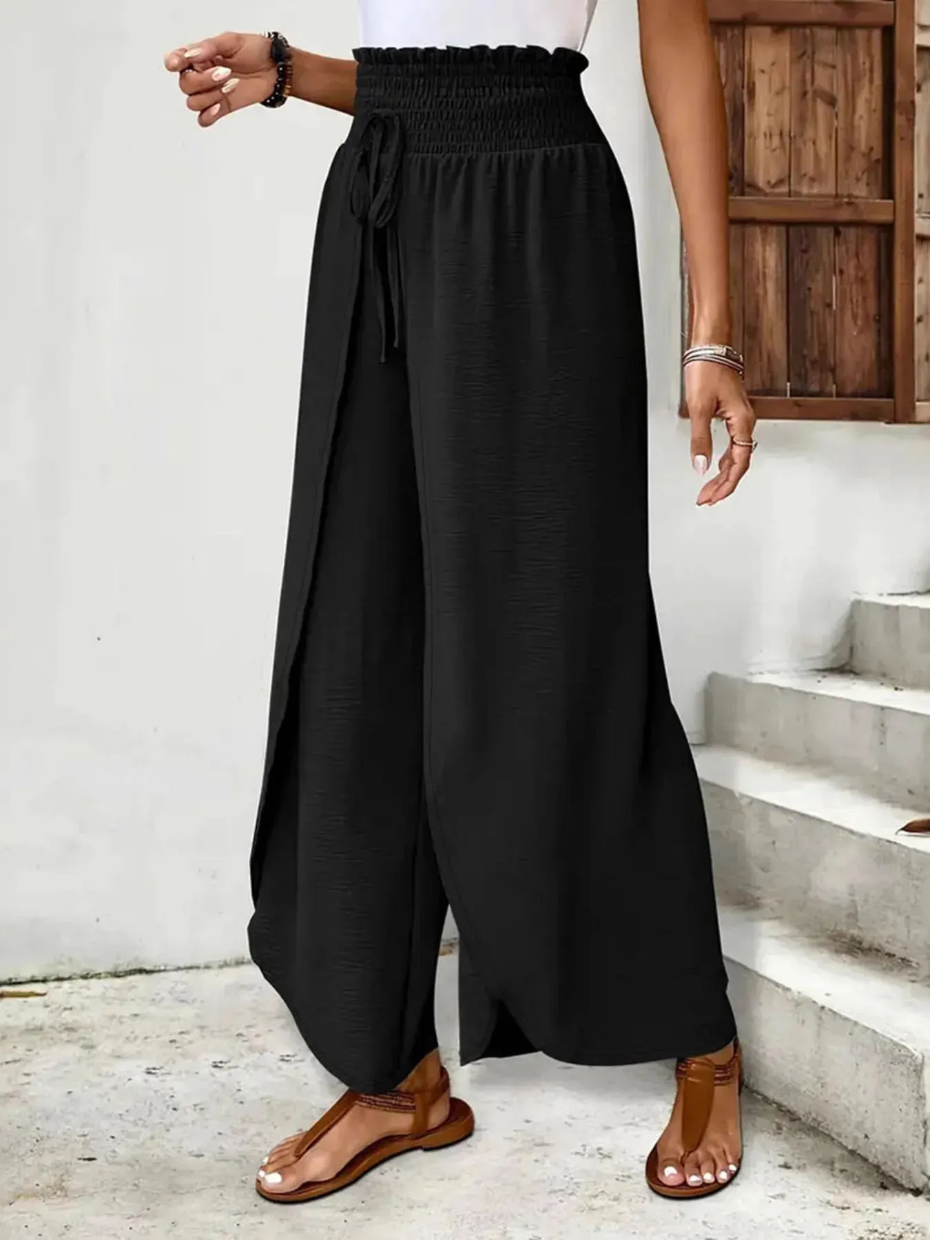 High-Waisted Side Slit Pants sold by Charming Charlie product image thumbnail 4