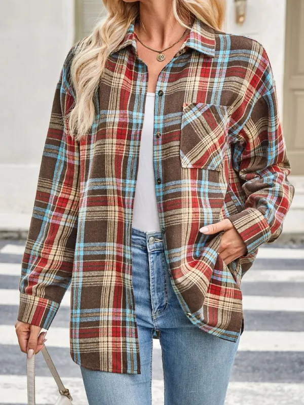 Plaid Button Up Long Sleeve Shirt sold by Charming Charlie