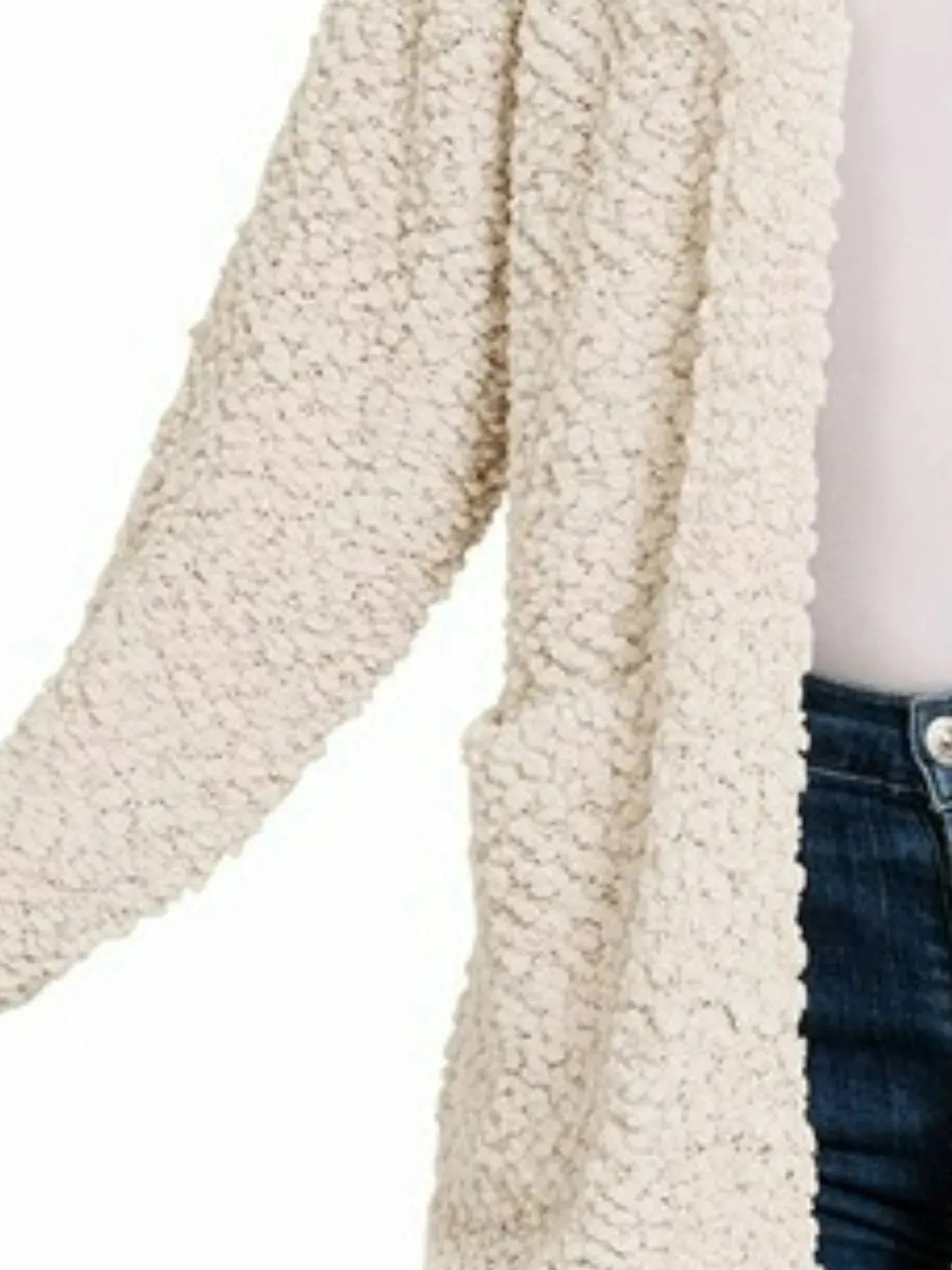 Zenana Long Sleeve Popcorn Sweater Cardigan with Pockets sold by Charming Charlie product image thumbnail 3